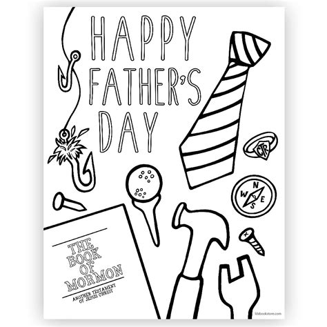 Printable Happy Fathers Day Coloring Card